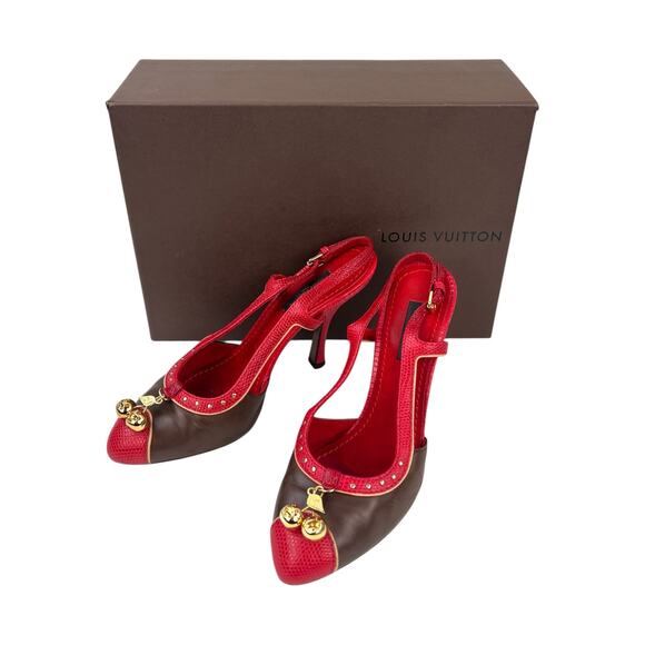 Louis Vuitton Cherry Leather Heels - Picture 2 of 9